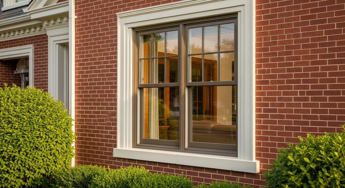 A Pella aluminum-clad wood window in a DC-area colonial, used to illustrate a Pella windows review across wood, fiberglass, and vinyl lines.