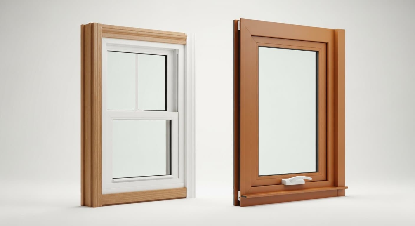 Two replacement windows side by side representing a Pella vs Renewal by Andersen comparison for a DC-area home.