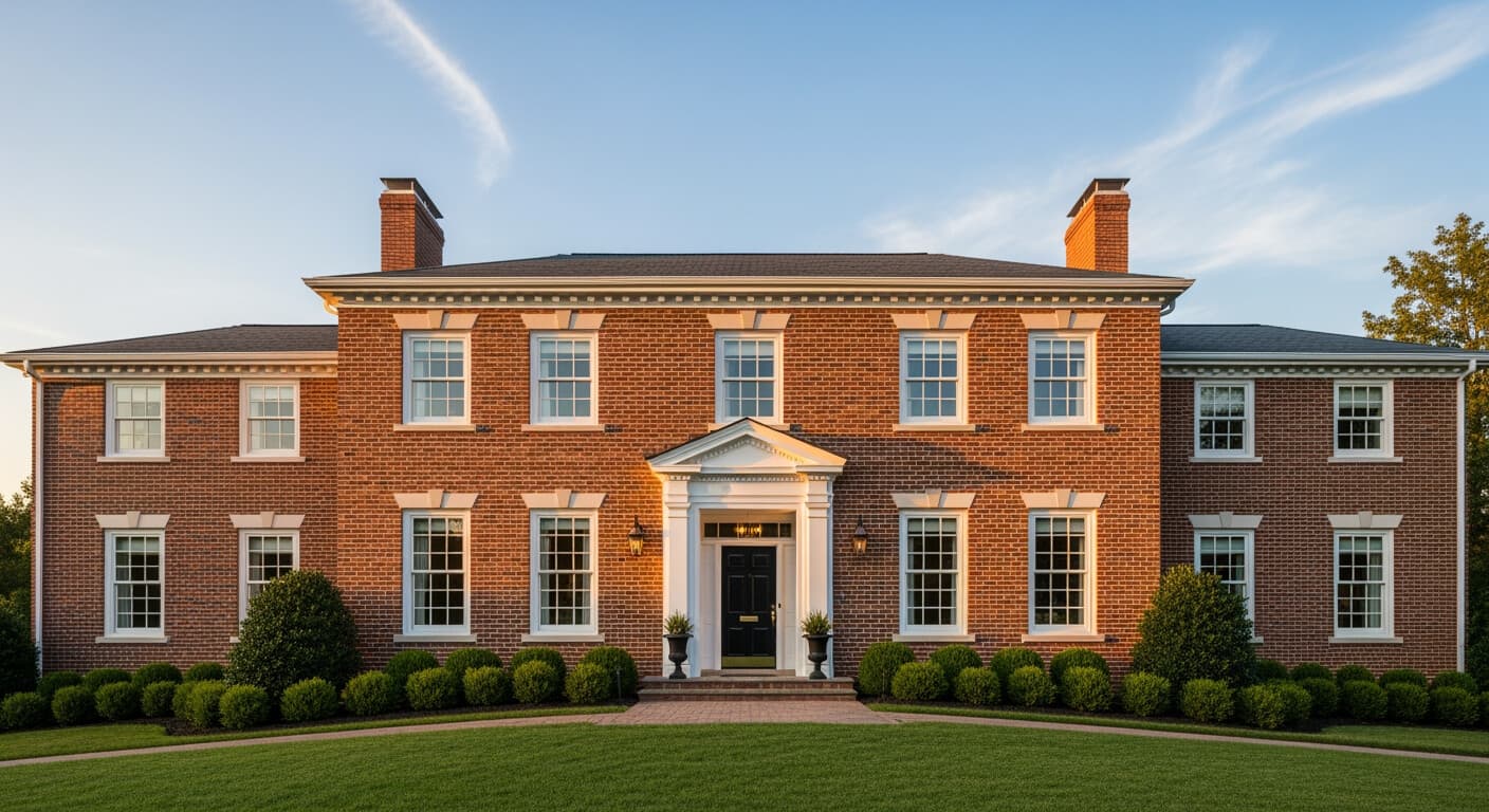 A DC-area home with several replacement windows installed, used to illustrate how window replacement cost varies by frame material, glass, and install type.