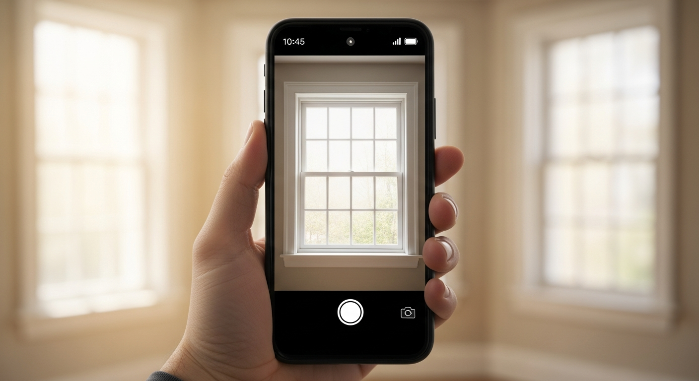 Phone measuring a window