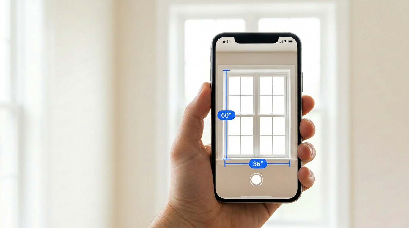 Phone measuring a window
